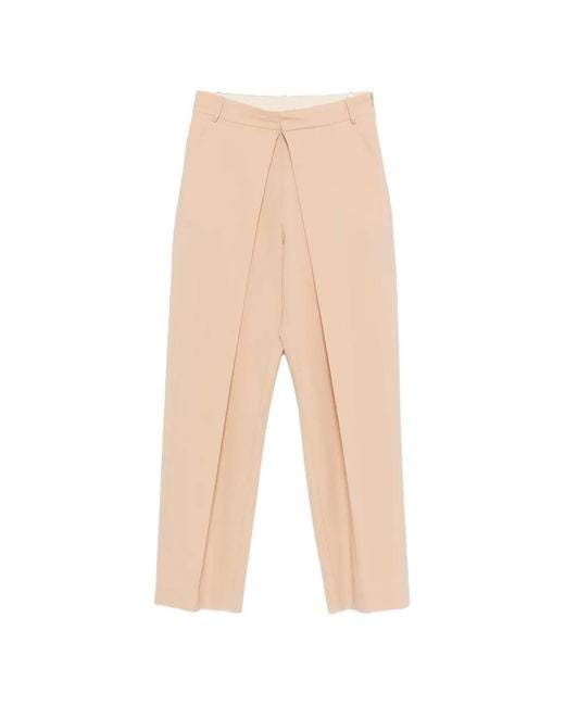 Alysi White Pleated Pocket Trousers