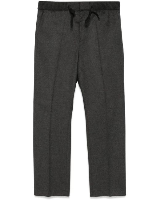 HUGO Gray Slim-Cut Flannel Trousers for men