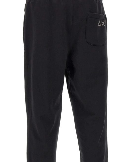 Sun 68 Blue Drawstring Logo-Embroidered Track Pants for men