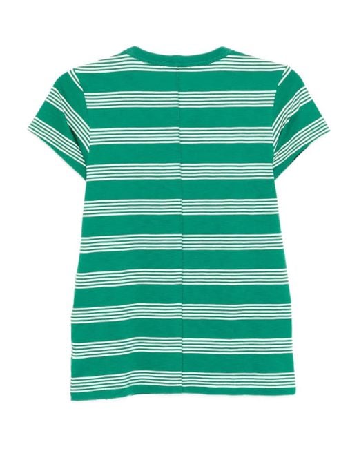 Rag & Bone Green The Slub Stripe T-Shirt