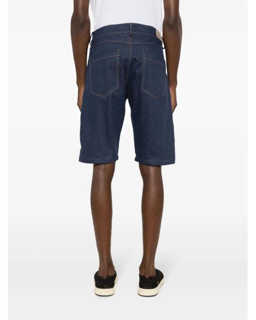 Amir Slama Blue Logo-Patch Denim Shorts for men