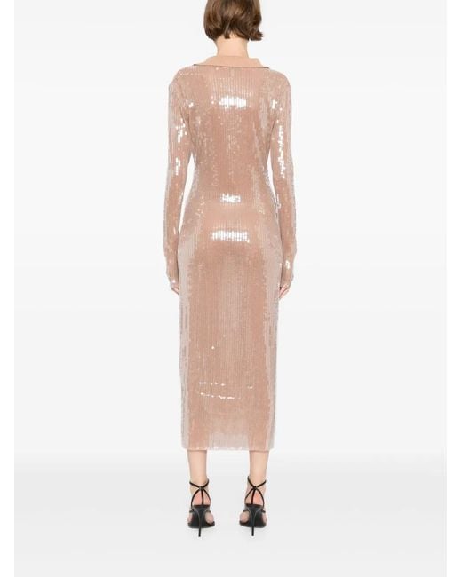 Monse Natural Mesh Midi Dress