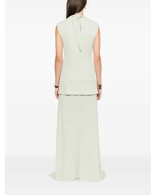 Jil Sander White Maxikleid Im Layering-Look