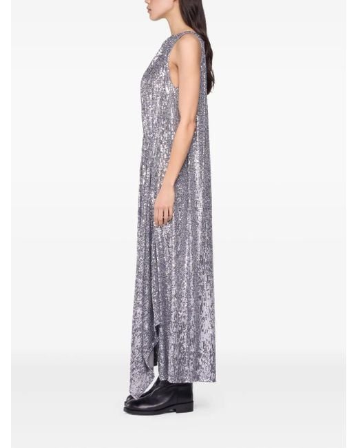 Rabanne Metallic Sequined High-Low Dress
