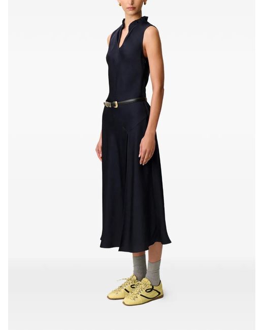 Claudie Pierlot Midi-Jurk Met Ruches in het Black