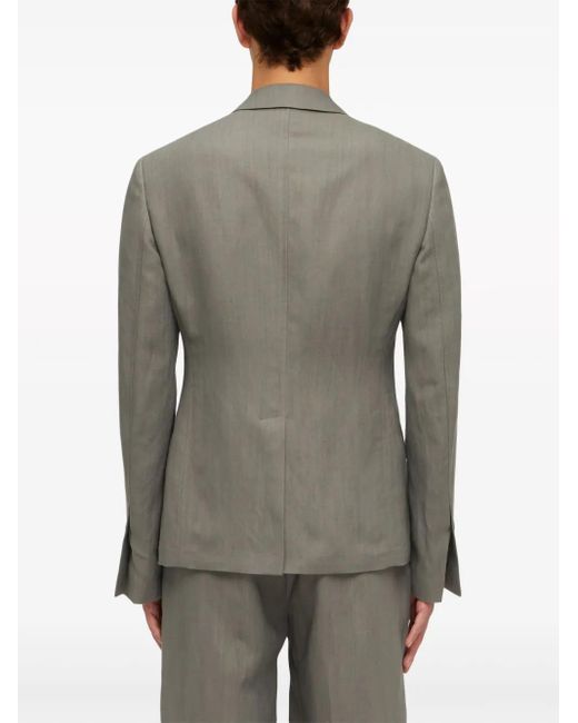 Ferragamo Green Single Breasted Tailored Blazer for men