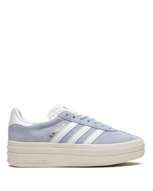 Adidas White Gazelle Bold "clear Sky Blue" Sneakers