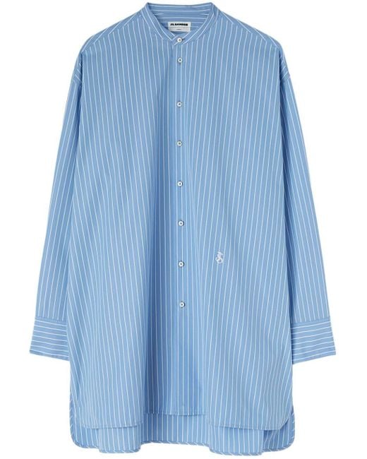 Jil Sander Blue Sunday Striped Cotton Shirt for men