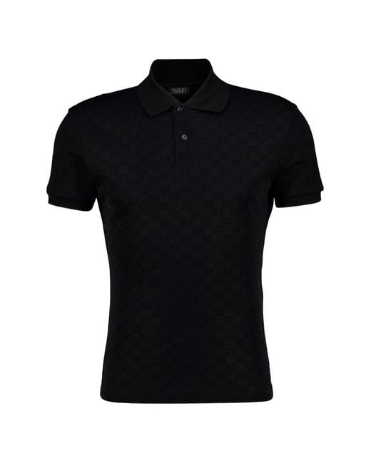 Gucci Black Polo S/S Mix Polyamide for men