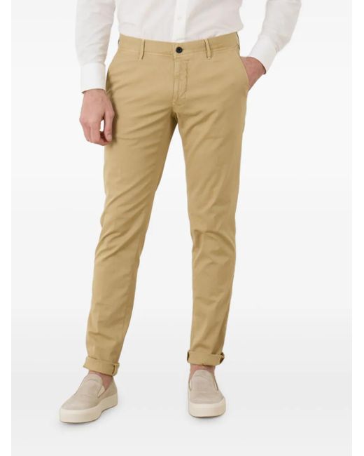 Incotex Mid Waist Broek Met Toelopende Pijpen in het Natural voor heren