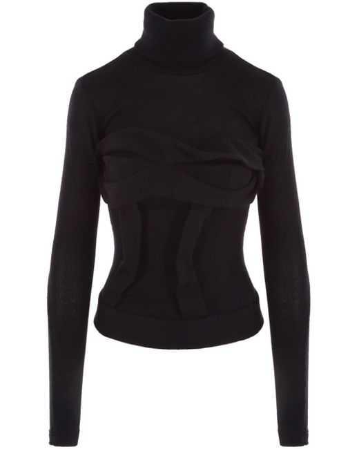 JORDANLUCA Black Pullover im Layering-Look