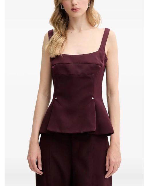 Stine Goya Purple Peplum-Waist Top