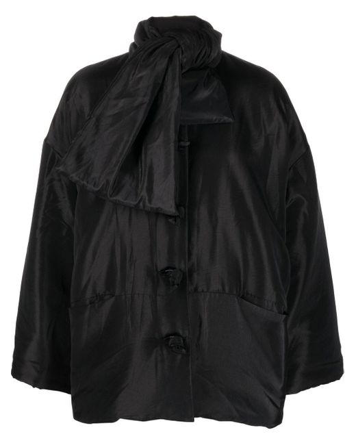 Totême Padded-scarf Short Jacket in Black | Lyst