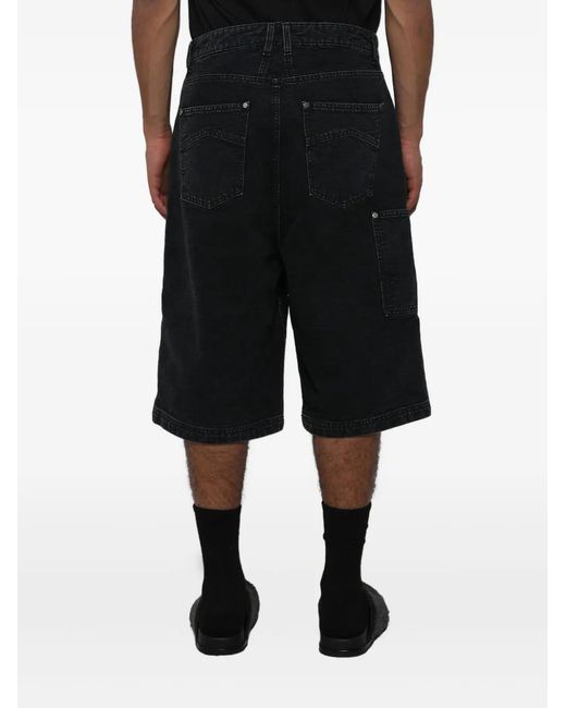 Rhude Black Washed Canvas Shorts for men