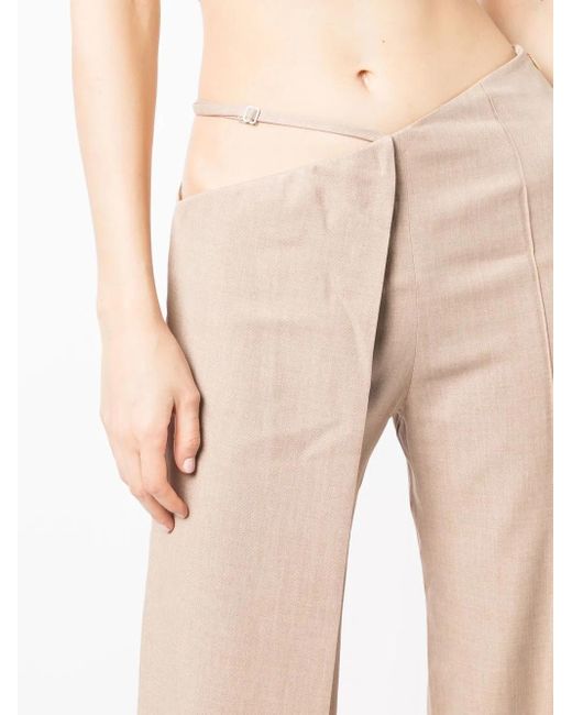Aleksandre Akhalkatsishvili Natural Asymmetric Wide-Leg Trousers