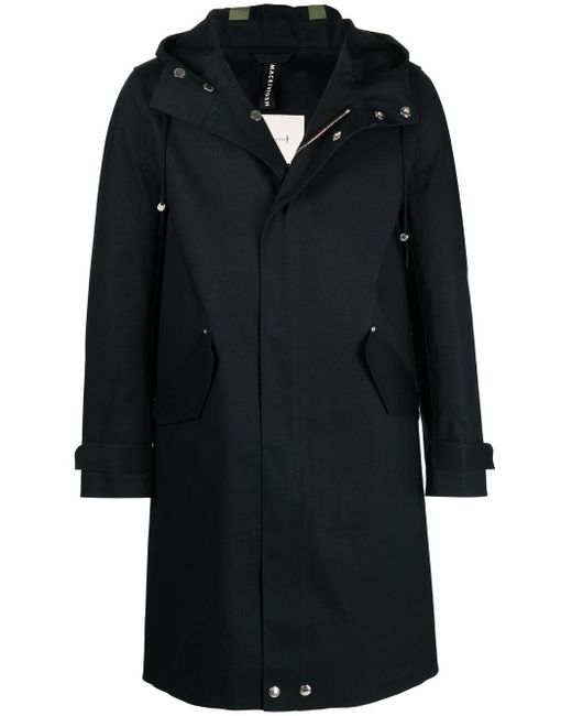 Mackintosh Granish Black Bonded Cotton Hooded Coat for Men | Lyst
