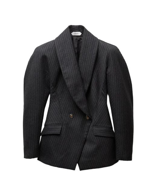 Versace Black Veste En Sergé De Laine À Fines Rayures