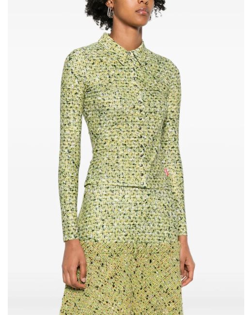DIESEL Green Long-Sleeve Patterned Top