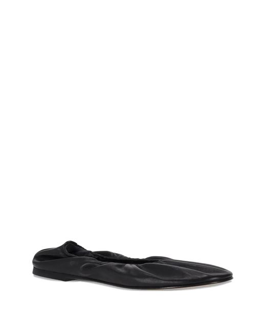Dear Frances White Scrunch-Effect Ballet Flats