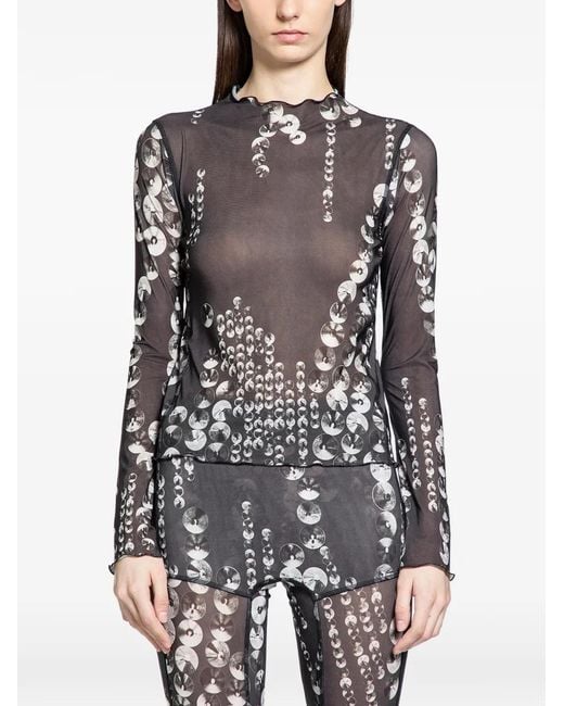 KNWLS Gray Halcyon Sheer Top
