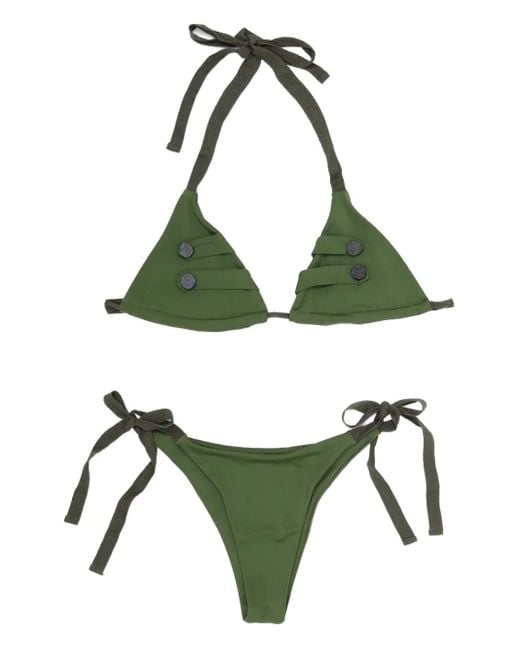 Nii HAI Green Uniform Bikini Mit Knopfdetail