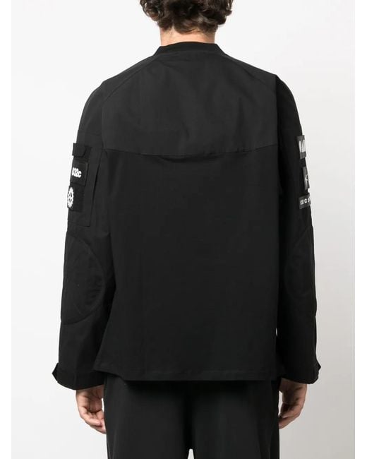 032c Black Multiple-Patches Organic Cotton Sweatshirt for men