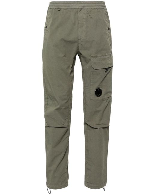 C P Company Green Lens-detail Cargo Trousers for men