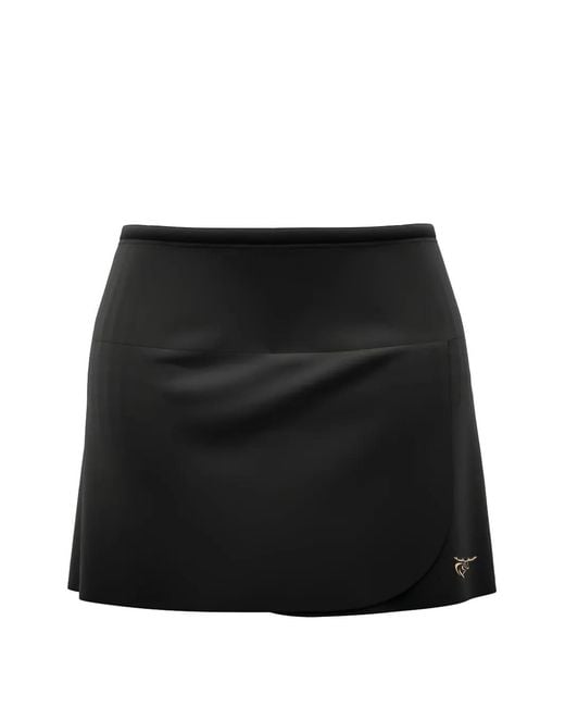 REDELK Black Logo-Print Wrap Mini Skirt