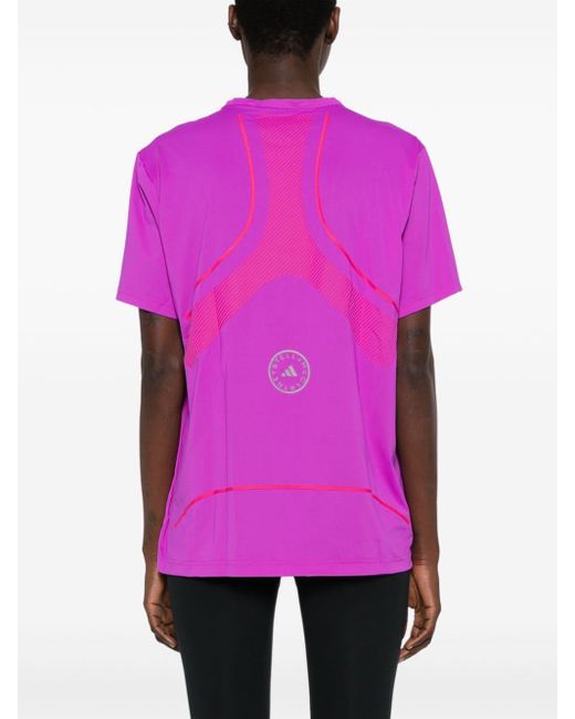 Adidas By Stella McCartney Pink ASMC T-Shirt mit Streifendetail