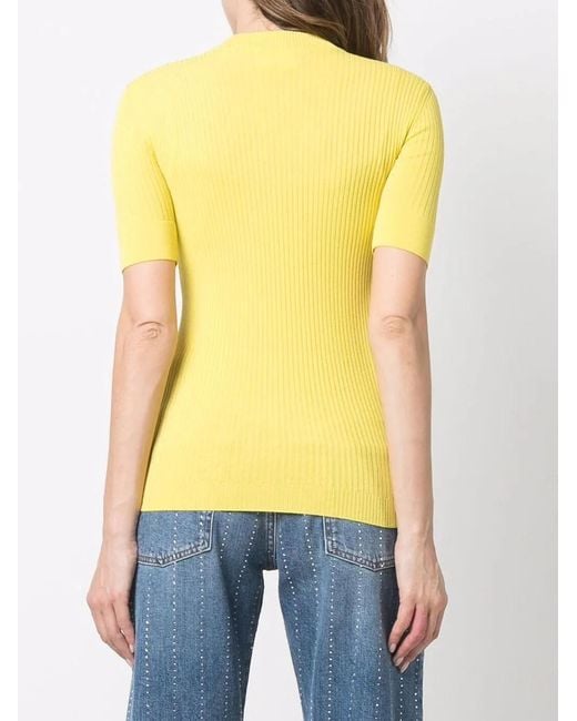 Stella McCartney Yellow Short-Sleeve Crew Neck Jumper