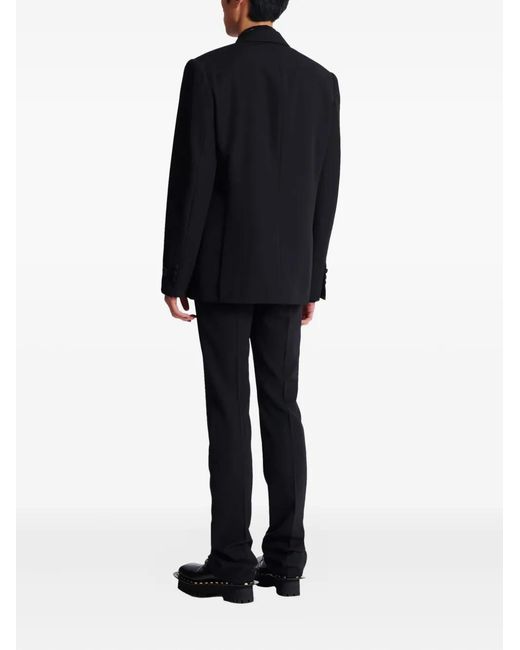 Balmain Black Beaded-Lapel Single-Breasted Blazer for men