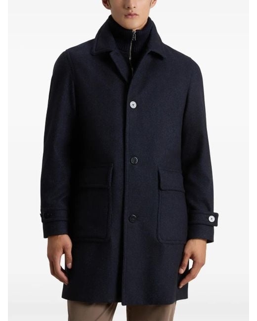 Woolrich Mantel mit Fischgrätenmuster in Blue für Herren