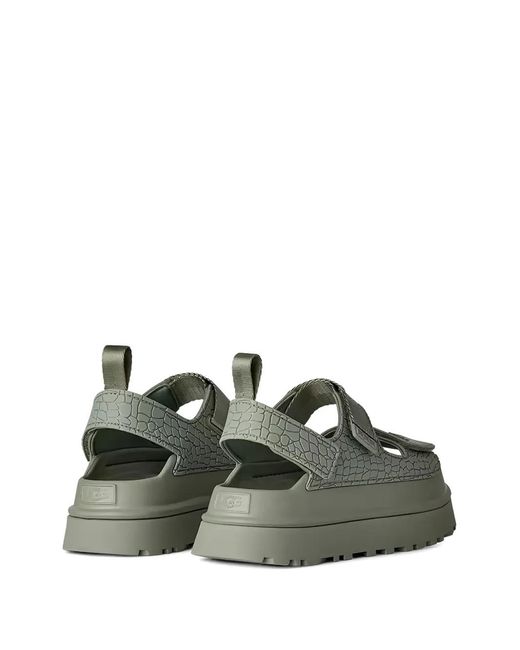 Ugg Green Goldenglow Embossed Sandals