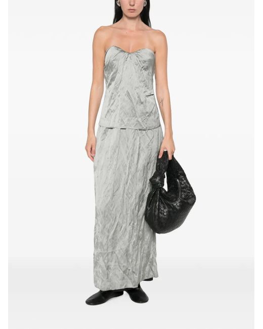 Esse Studios Gray Lume Draped Strapless Top