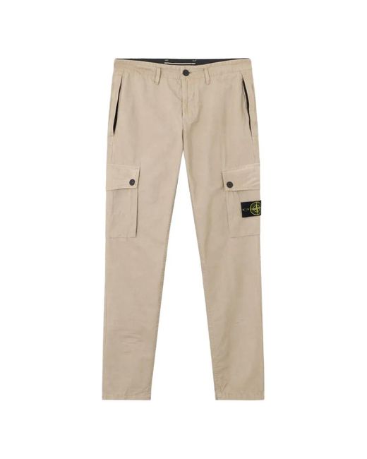Stone Island Natural Pocket Cargo Trousers for men
