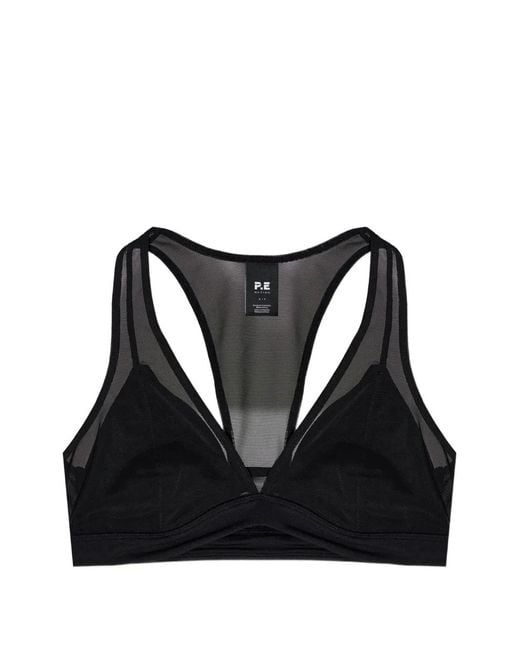 P.E Nation Black All Out Mesh-Panelled Training Bra