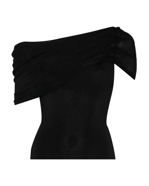 Self-Portrait Black Asymmetric-Design Top