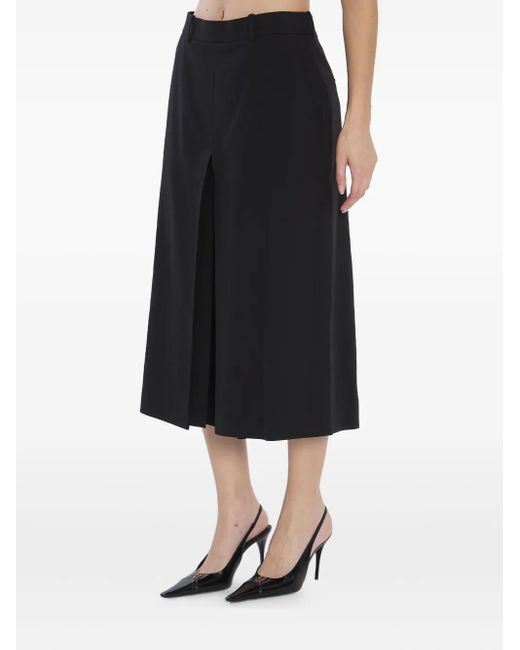 Saint Laurent Black Pleated-Detail Wool Trousers