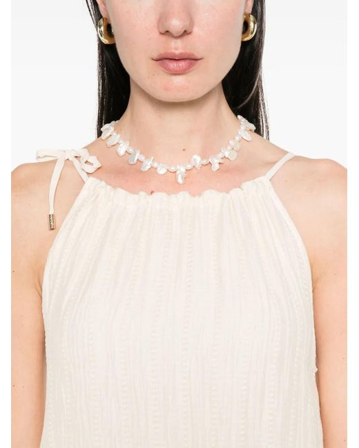 Liu Jo White Textured Maxi Dress