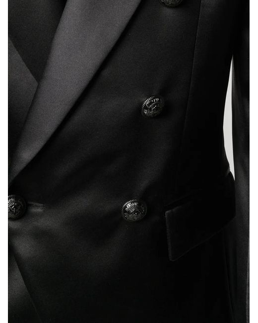 Balmain Black Double-Breasted Blazer for men