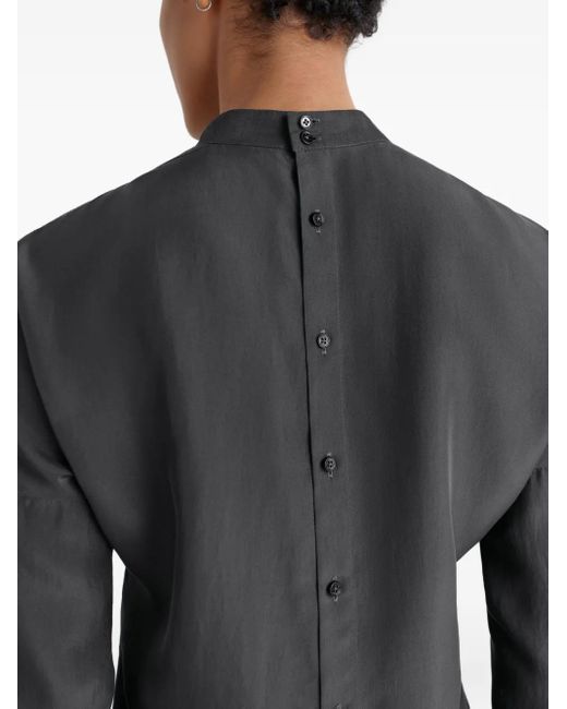 Lemaire Black Long-Sleeve Plastron Blouse