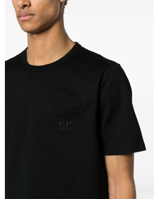 T-shirt con ricamo di C P Company in Black da Uomo