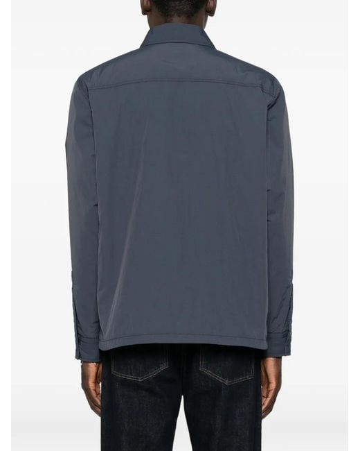 Boss Blue Logo-Patch Chest-Pocket Jacket for men