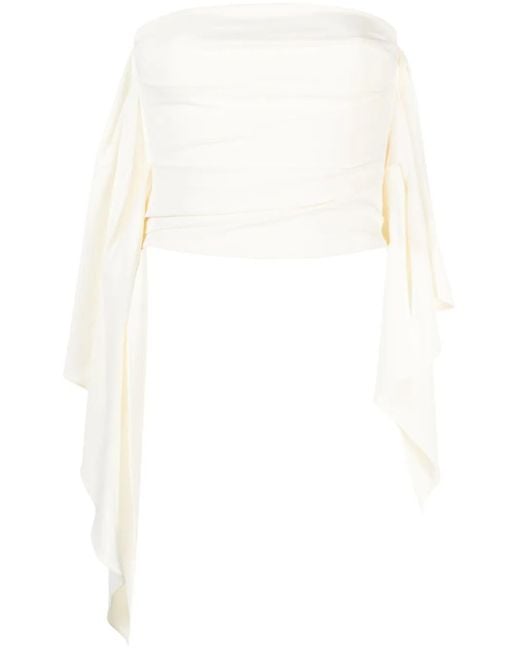 The Attico White Top With Ruffles