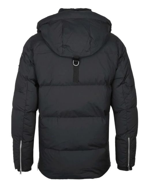 Moose Knuckles Black High-Collar Quilted Down Jacket for men