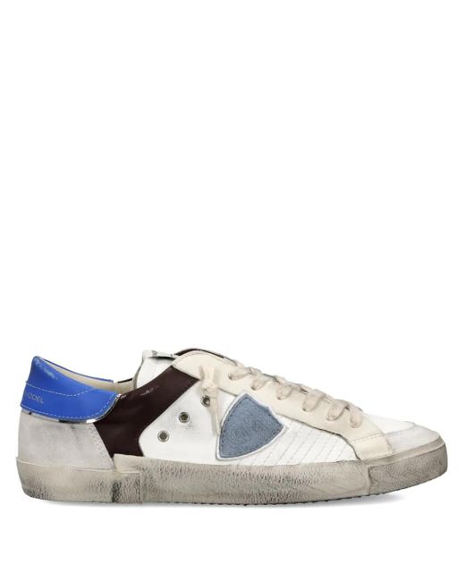 Zapatillas bajas de piel con diseño patchwork Philippe Model de hombre de color White