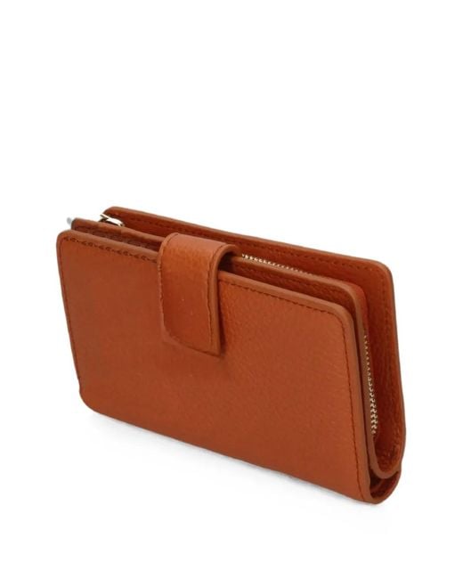 Coccinelle Brown Logo-Plaque Pebbled Wallet