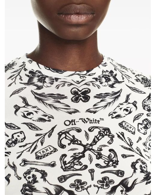 Off-White c/o Virgil Abloh White Tattoo-print T-shirt