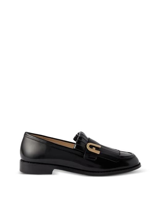 Furla Black Lidia Loafers