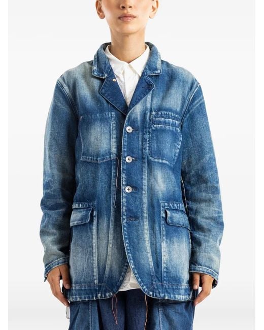 COTTLE Blue Faded-Effect Jacket